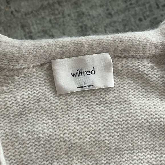 Aritzia Wilfred Poesy Button Front Heather Espace Soft Knit Cardigan Sweater L - Picture 12 of 16